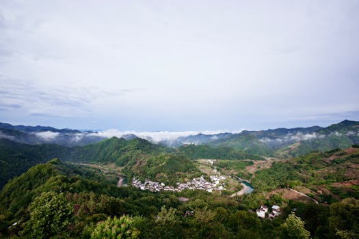 豆峪村全景航拍