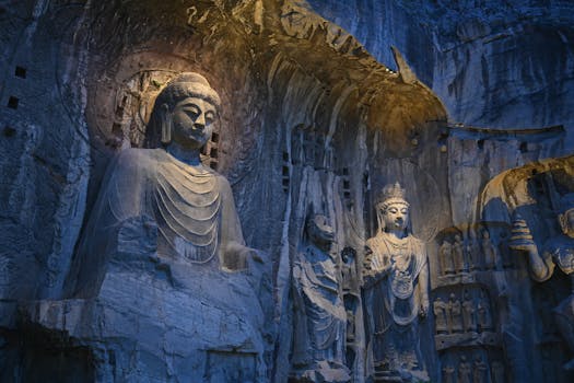 响堂寺石窟实景图片