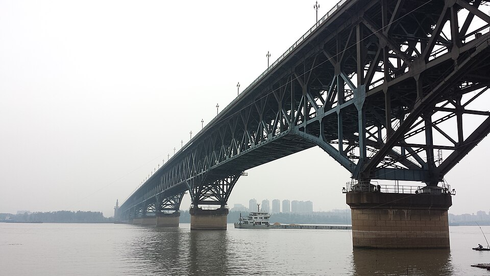 南京长江大桥实景图片