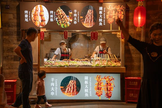 食品街实景图片