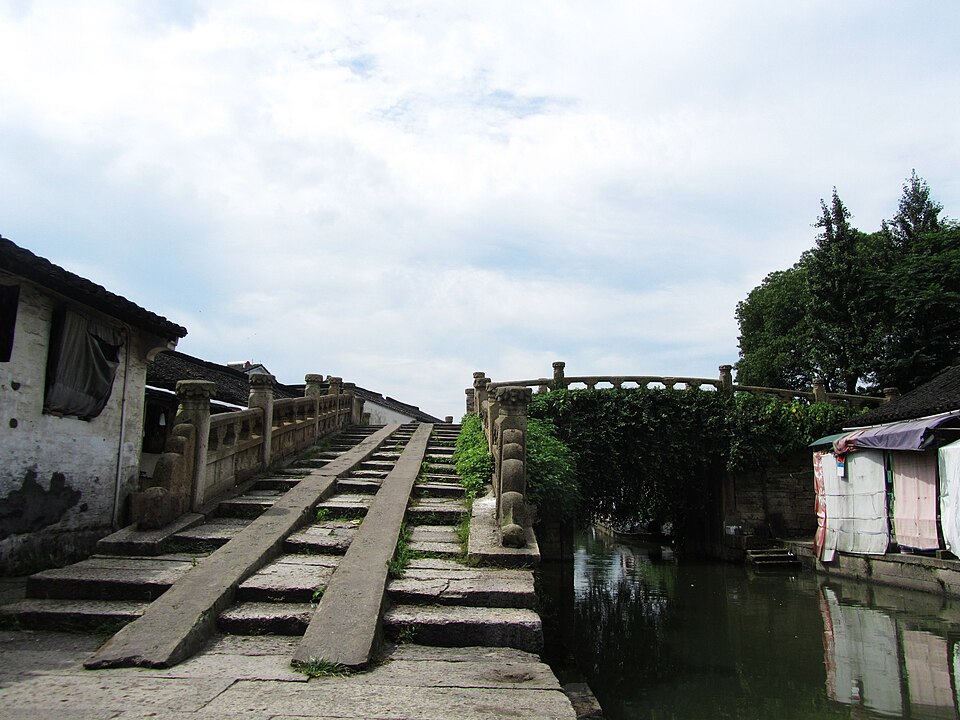 八字桥实景图片