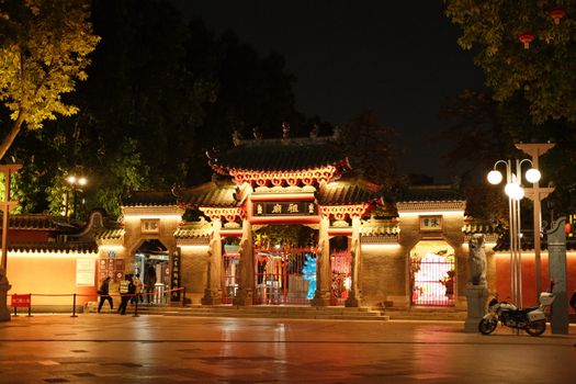 大同府文庙夜景图片