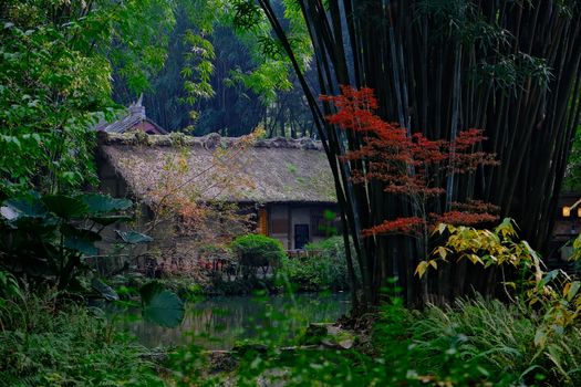 诗经源国家森林公园传统建筑倒影