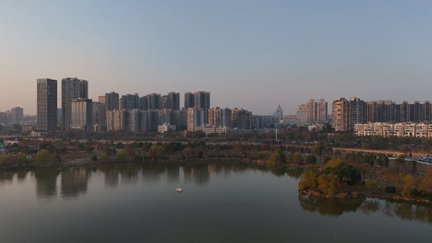 朱雀湖公园城市景观