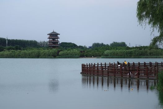 东光县观州湖实景图片