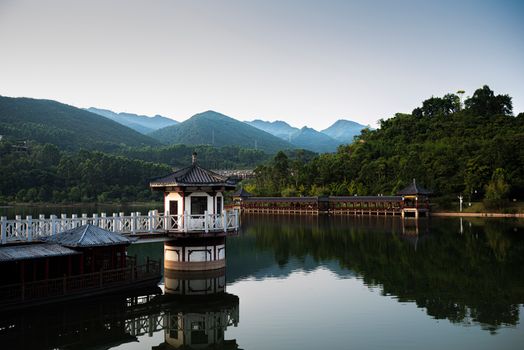 明水县明水湖凉亭
