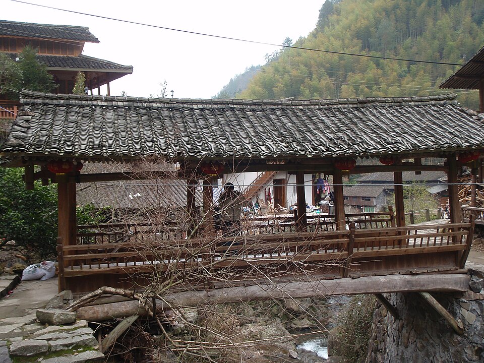 林坑古村廊桥实景