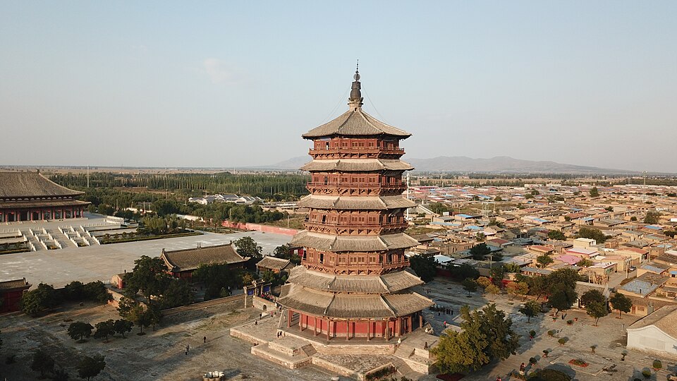 应县木塔实景图片