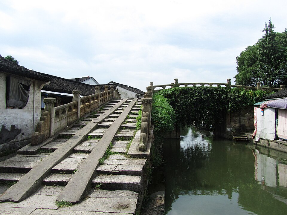八字桥实景图片