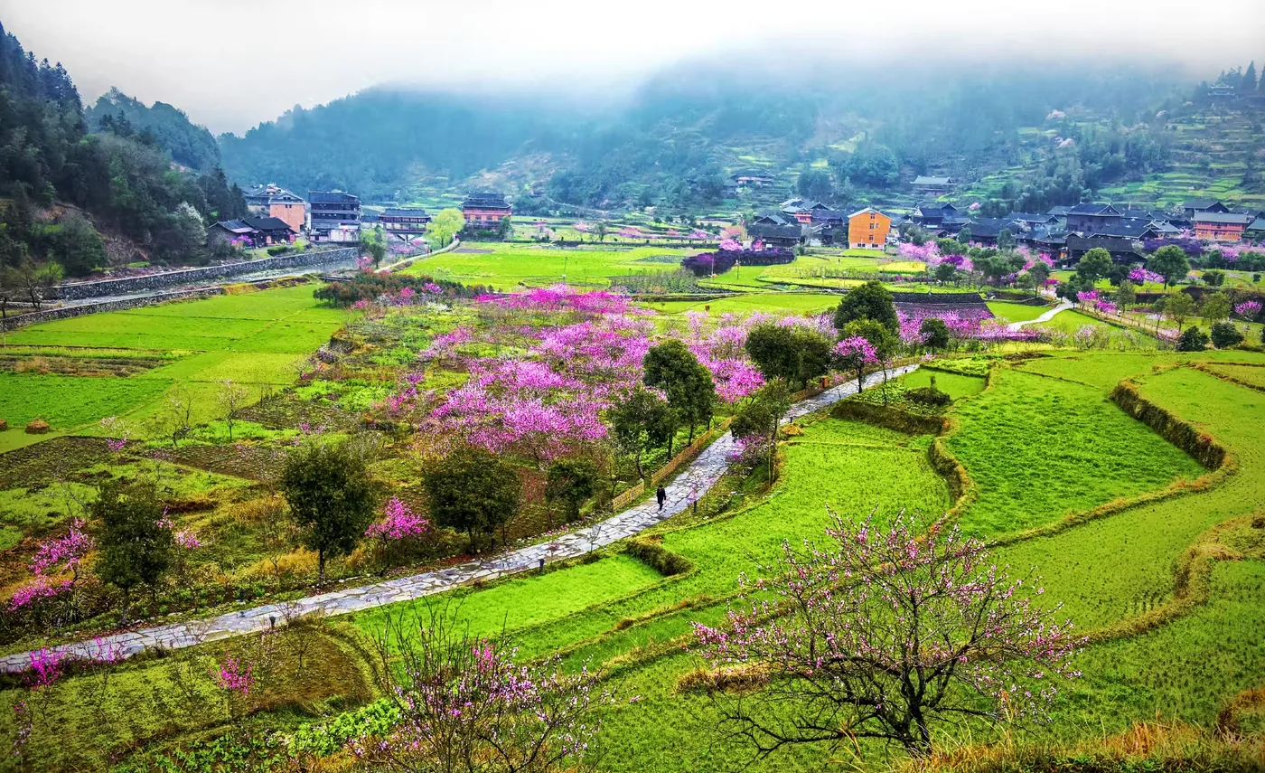 新化古桃花源实景图片