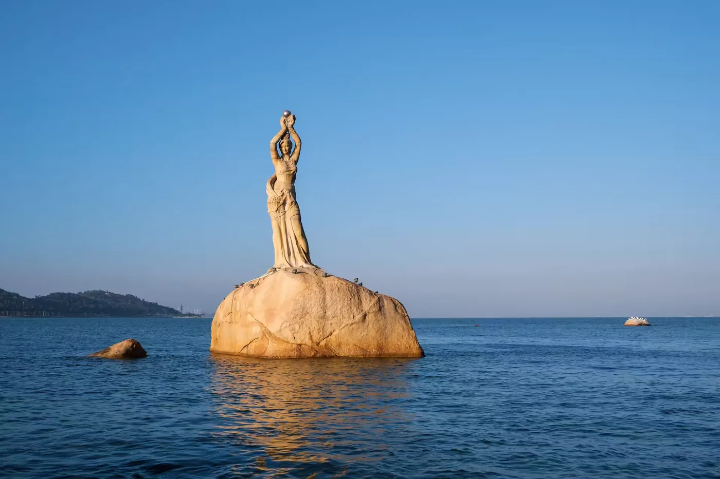 珠海渔女实景图片