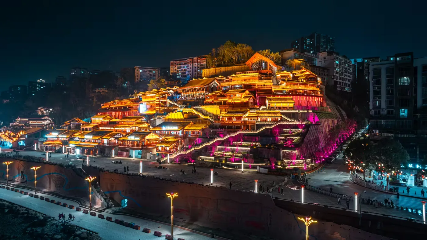沿口古镇实景图片