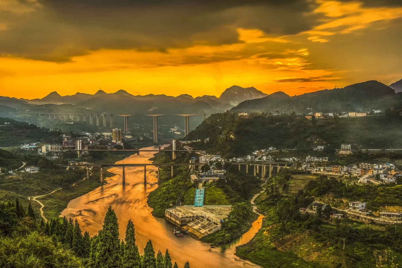 乌江渡实景图片