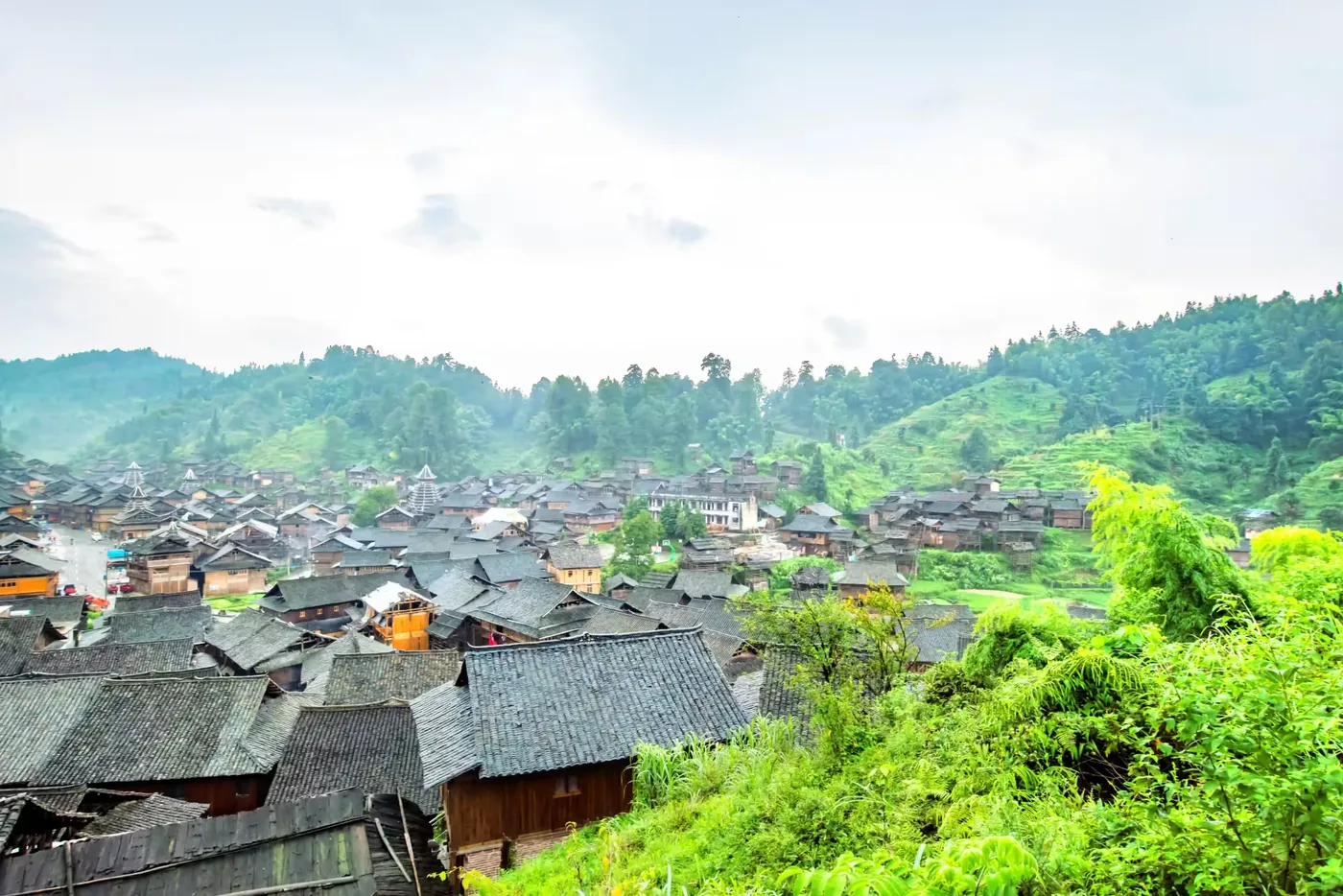 黄岗侗寨实景图片