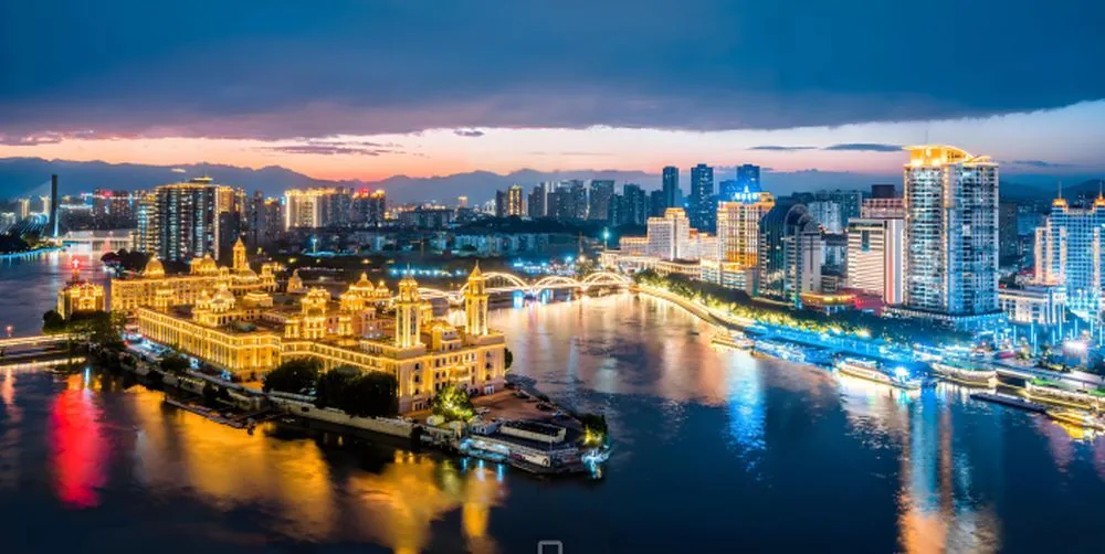 闽江夜游风景图片