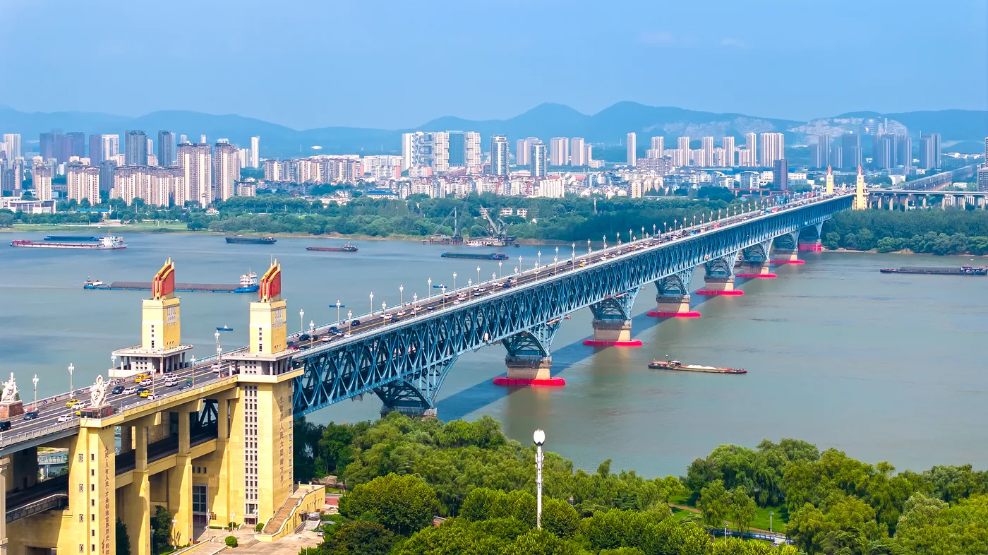 南京长江大桥实景图片