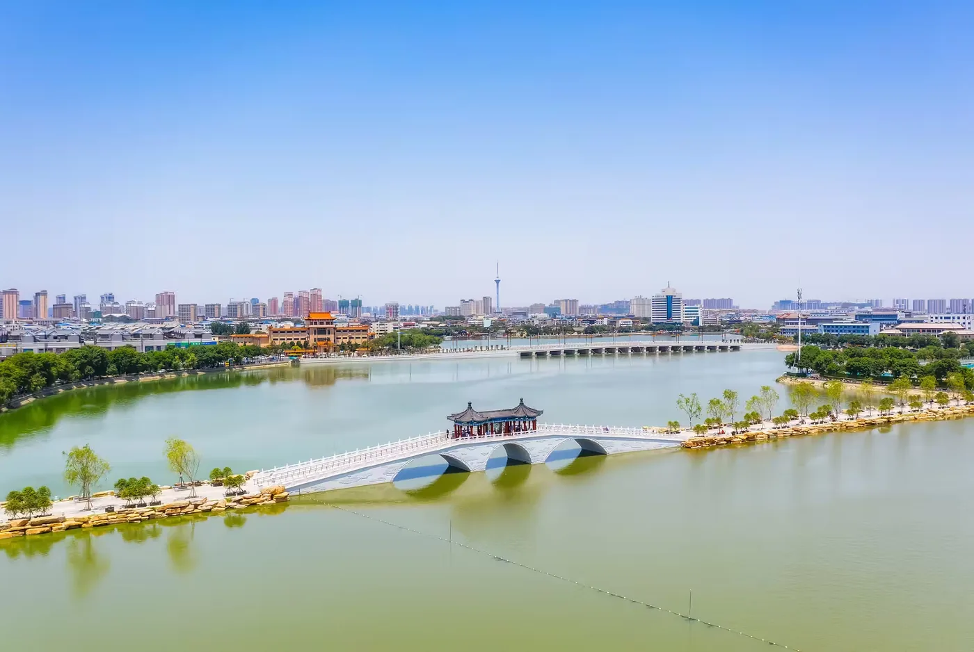 包公湖实景图片
