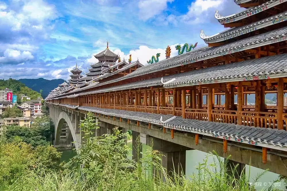 三江风雨桥实景图片