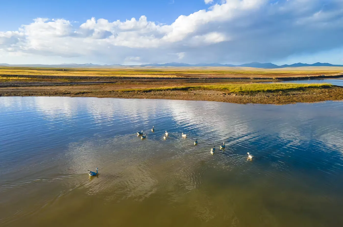 鄂陵湖实景图片