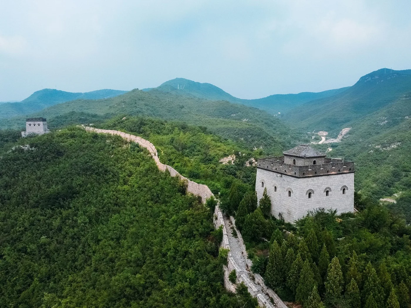 固关长城实景图片