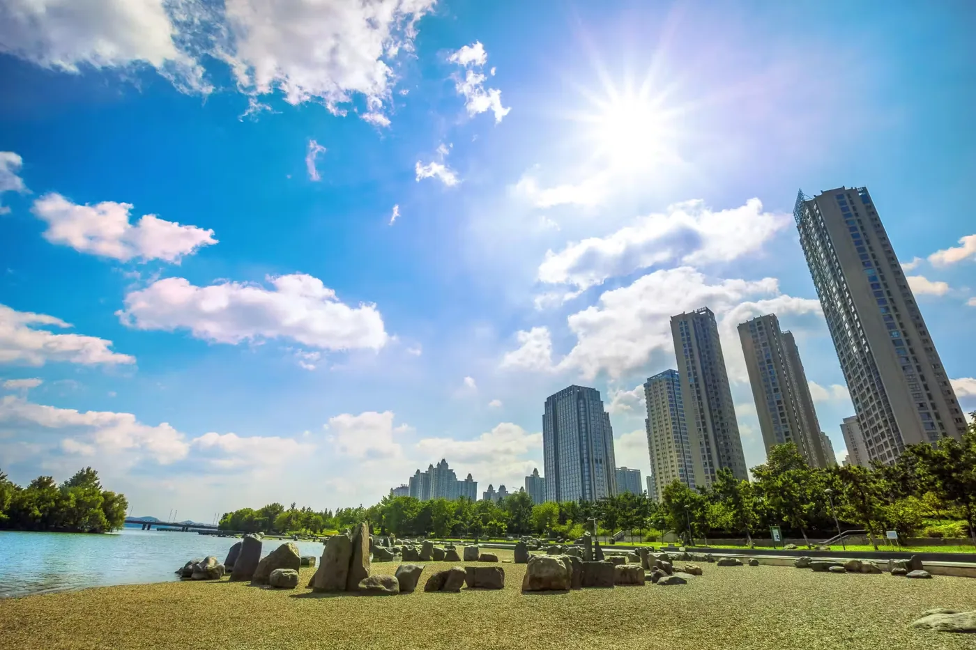 龙子湖风景区实景图片