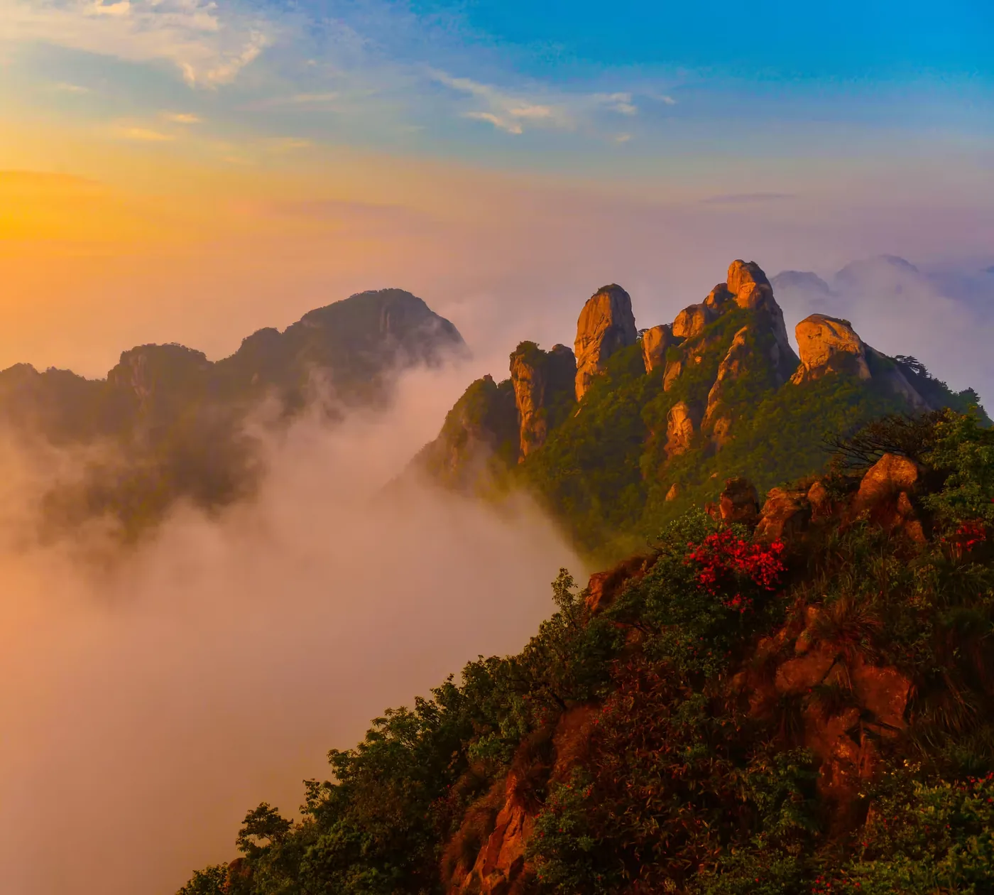 九子岩实景图片