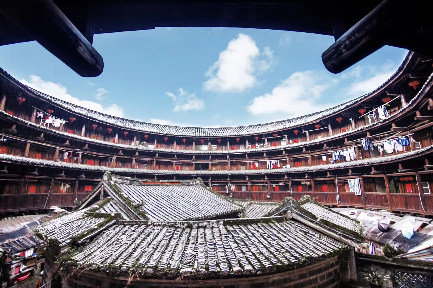 田螺坑土楼群风景图片