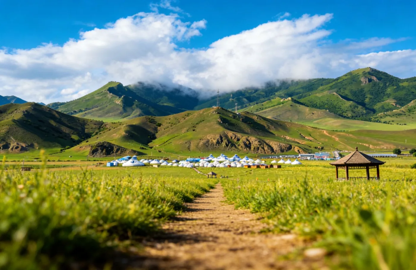 扎鲁特山地草原实景图片