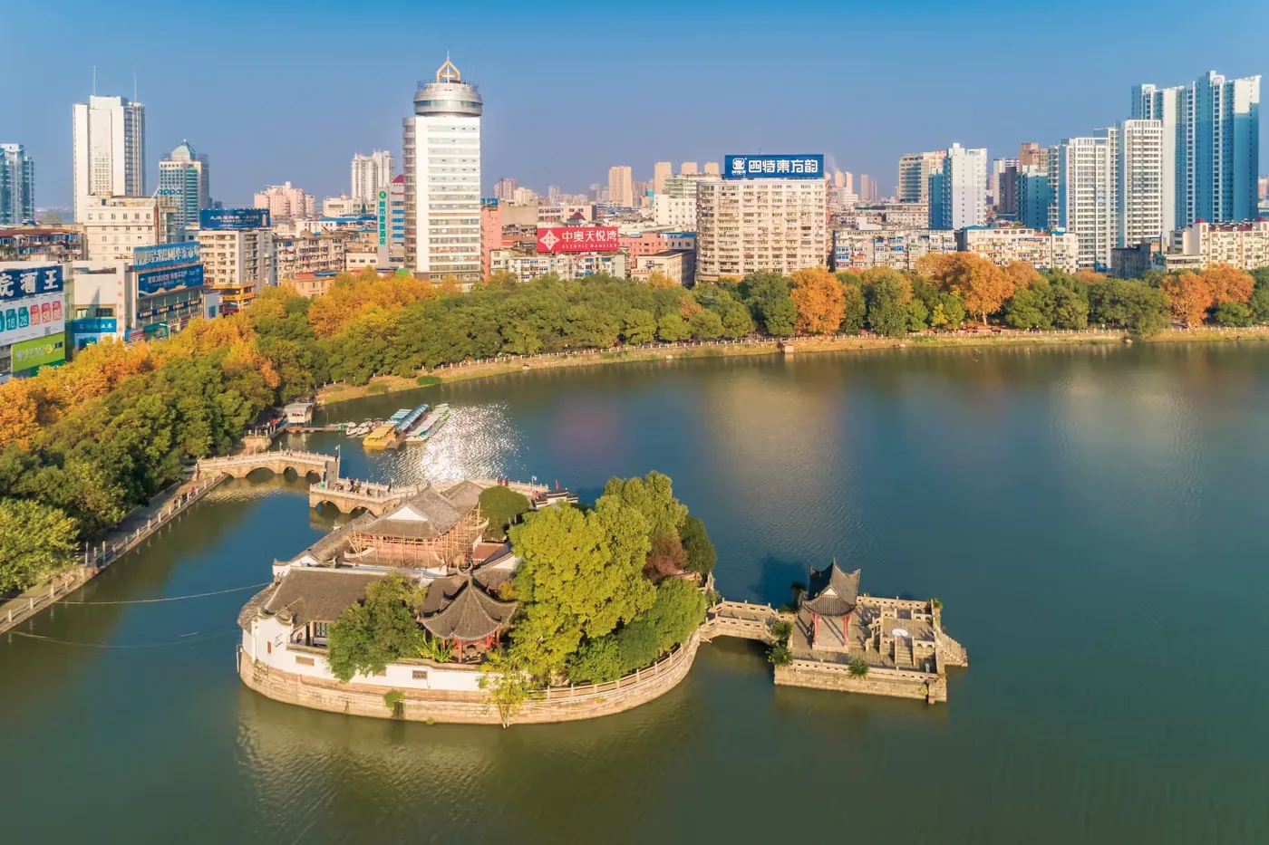 甘棠湖实景图片